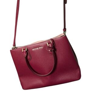 Michael Kors Wine Crossbody Bag with Gold Details